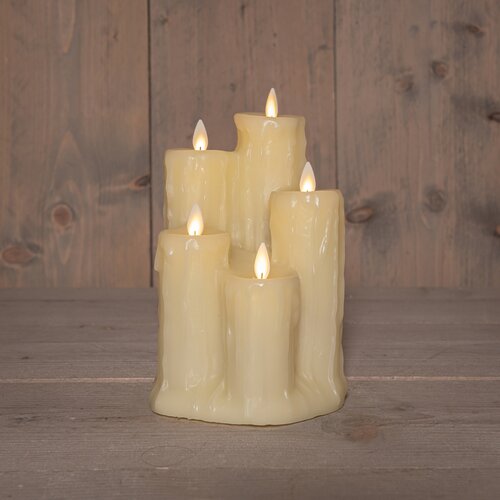 Anna's Collection LED-druipkaars wax - B13,5xH19cm Ivoor