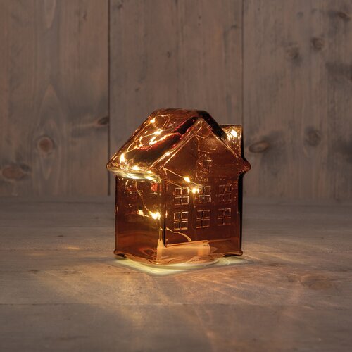 Anna's Collection LED-huisje - L12,5xB7,5xH14cm Bordeaux - afbeelding 2