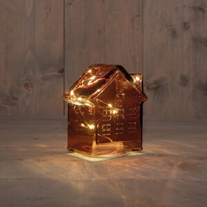 Anna's Collection LED-huisje - L12,5xB7,5xH14cm Bordeaux - afbeelding 2