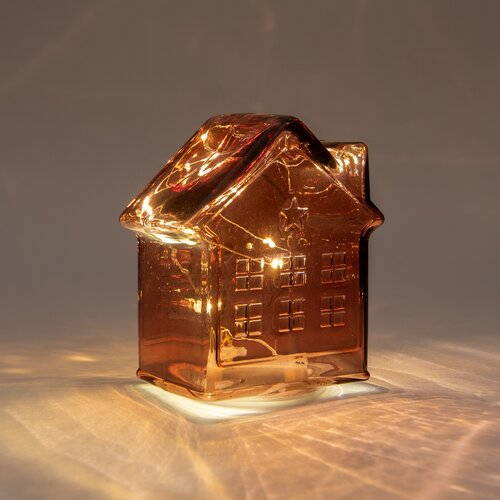 Anna's Collection LED-huisje - L12,5xB7,5xH14cm Bordeaux - afbeelding 3