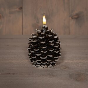 Anna's Collection LED-kaars Dennenappel - H10xD8,5cm Bruin - afbeelding 2