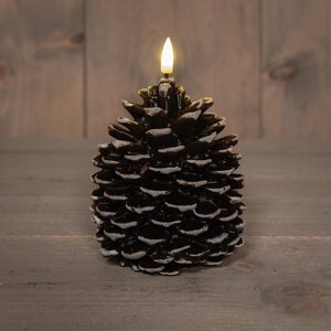 Anna's Collection LED-kaars Dennenappel - H12,5xD10,5cm Bruin - afbeelding 2