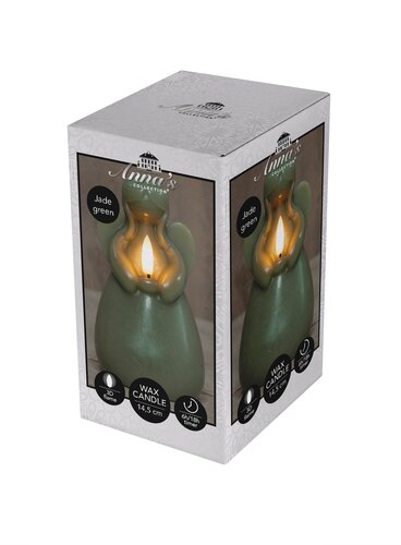 Anna's Collection LED-kaars engel - D8,5xH14,5cm Jade - afbeelding 2