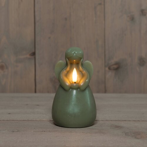 Anna's Collection LED-kaars engel - D8,5xH14,5cm Jade - afbeelding 3