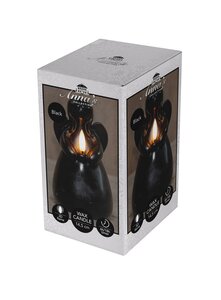 Anna's Collection LED-kaars engel - D8,5xH14,5cm Zwart - afbeelding 2