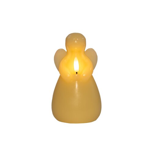 Anna's Collection LED-kaars engel met 3D-vlam ivoor - H 14,5 x Ø 8,5 cm
