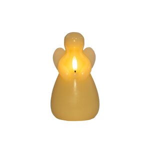 Anna's Collection LED-kaars engel met 3D-vlam ivoor - H 14,5 x Ø 8,5 cm - afbeelding 1