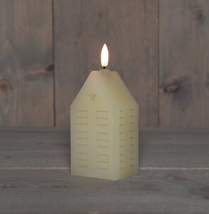 Anna's Collection LED-kaars huisje - L5xB6xH12cm Ivoor - afbeelding 3