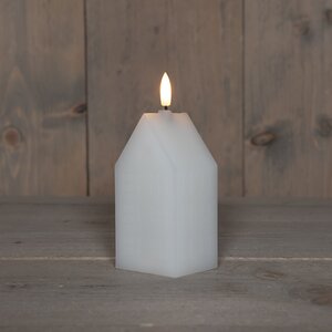 Anna's Collection LED-kaars huisje - L5xB6xH12cm Wit - afbeelding 2