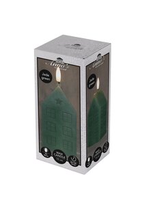 Anna's Collection LED-kaars huisje met 3D-vlam jade - L 5 x B 6 x H 12 cm - afbeelding 2