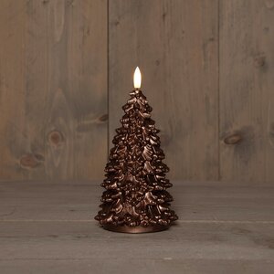 Anna's Collection LED-kaars kerstboom - D9,5xH20cm Brons - afbeelding 3