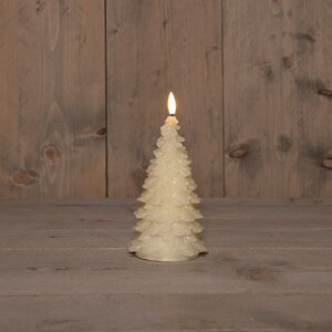 Anna's Collection LED-kaars kerstboom - D9,5xH20cm Ivoor - afbeelding 3