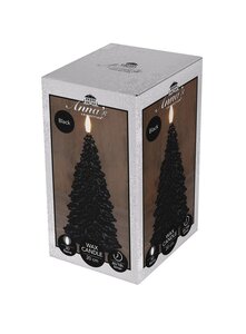Anna's Collection LED-kaars kerstboom - D9,5xH20cm Zwart - afbeelding 2
