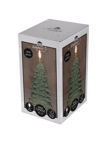 Anna's Collection LED-kaars kerstboom met 3D-vlam jade - H 20 x Ø 9,5 cm - afbeelding 2