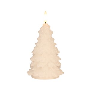 Anna's Collection LED-kaars kerstboom met 3D-vlam wit - H 20 x Ø 9,5 cm - afbeelding 1