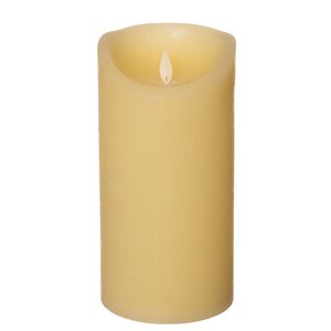 Anna's Collection LED-kaars rustiek met bewegende vlam ivoor - H 20 x Ø 10 cm - afbeelding 1