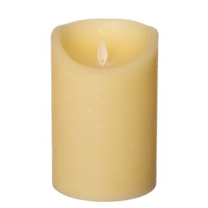 Anna's Collection LED-kaars rustiek met bewegende vlam ivoor - H 15 x Ø 10 cm - afbeelding 1