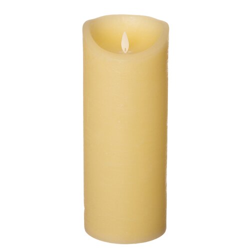 Anna's Collection LED-kaars rustiek met bewegende vlam ivoor - H 25 x Ø 10 cm - afbeelding 1