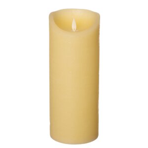 Anna's Collection LED-kaars rustiek met bewegende vlam ivoor - H 25 x Ø 10 cm - afbeelding 1