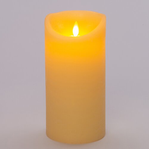 Anna's Collection LED-kaars rustiek met bewegende vlam ivoor - H 20 x D 10 cm - afbeelding 3
