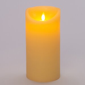 Anna's Collection LED-kaars rustiek met bewegende vlam ivoor - H 20 x D 10 cm - afbeelding 3