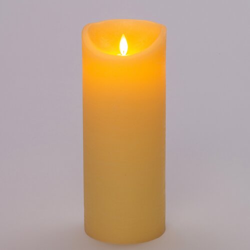 Anna's Collection LED-kaars rustiek met bewegende vlam ivoor - H 25 x D 10 cm - afbeelding 3