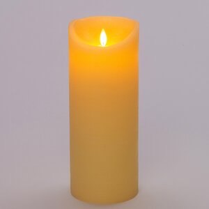 Anna's Collection LED-kaars rustiek met bewegende vlam ivoor - H 25 x D 10 cm - afbeelding 3