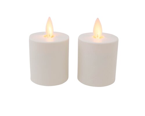 Anna's Collection LED-kaarsen bewegende vlam - D4,5xH8cm Ivoor 2 stuks - afbeelding 1