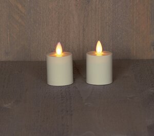Anna's Collection LED-kaarsen bewegende vlam - D4,5xH8cm Ivoor 2 stuks - afbeelding 2