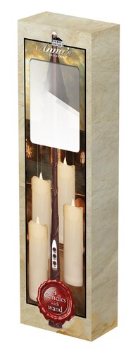 Anna's Collection LED-kaarsen zwevend met toverstok wit - set van 4 - H 18 x Ø 5 cm - afbeelding 2