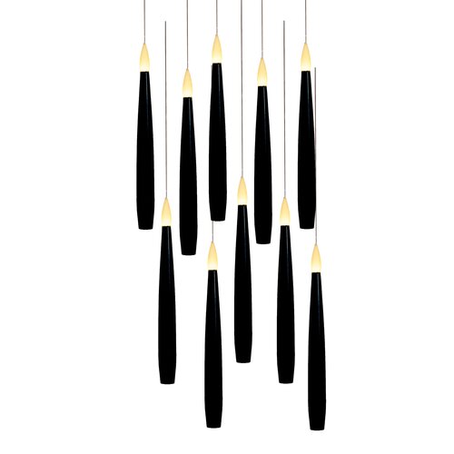 Anna's Collection LED-kaarsen zwevend met toverstok zwart - set van 10 - H 15 cm - afbeelding 1