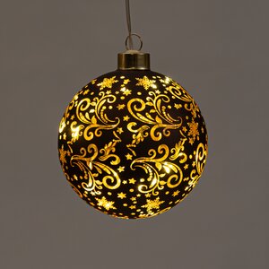 Anna's Collection LED-kerstbal glas - D10cm Bruin - afbeelding 1