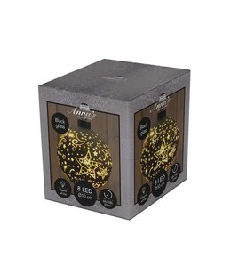 Anna's Collection LED-kerstbal glas sterrenmotief - D10cm Zwart - afbeelding 2