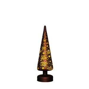 Anna's Collection LED-kerstboompje glas - H30xD9cm Bruin - afbeelding 4