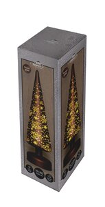 Anna's Collection LED-kerstboompje glas - H30xD9cm Bruin - afbeelding 2