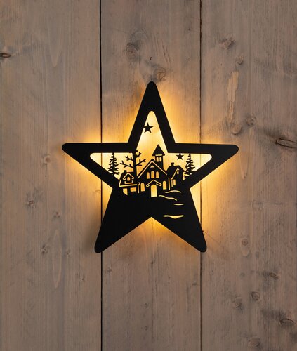 Anna's Collection LED-muurhanger ster - B34xH35cm Zwart - afbeelding 2