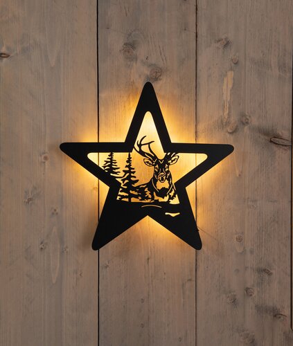Anna's Collection LED-muurhanger ster - B34xH35cm Zwart - afbeelding 2