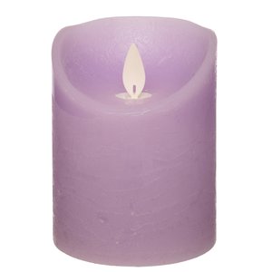 Anna’s Collection LED rustiek wax stompkaars lila - Ø 7,5 x H 10 cm - afbeelding 1