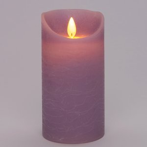 Anna’s Collection LED rustiek wax stompkaars lila - Ø 7,5 x H 15 cm - afbeelding 2