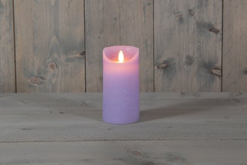 Anna’s Collection LED rustiek wax stompkaars lila - Ø 7,5 x H 15 cm - afbeelding 3