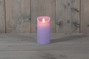 Anna’s Collection LED rustiek wax stompkaars lila - Ø 7,5 x H 15 cm - afbeelding 3