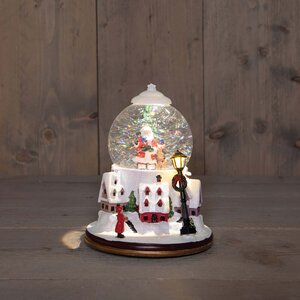 Anna's Collection LED-sneeuwbol kerstman - B15xH21cm Wit - afbeelding 1