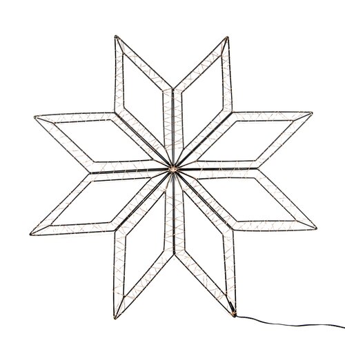 Anna's Collection LED-ster 8 punten zwart - classic warm - 200 lampjes - B 73 cm