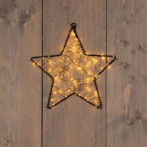 Anna's Collection LED-ster hangend metaal classic warm - 100 lampjes - B 26 cm - afbeelding 2