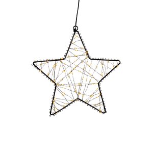 Anna's Collection LED-ster hangend metaal classic warm - 100 lampjes - B 26 cm - afbeelding 1
