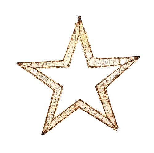 Anna's Collection LED-ster hangend metaal classic warm - 1200 lampjes - flashfunctie - B 56 x 5 cm