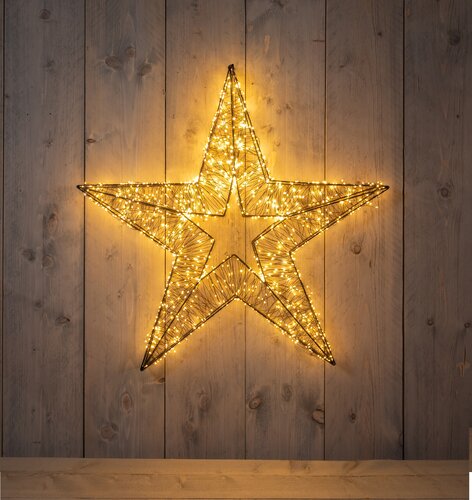 Anna's Collection LED-ster hangend metaal classic warm - 1440 lampjes - flashfunctie - B 76 x D 8 cm - afbeelding 2