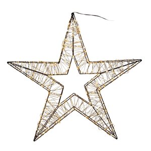 Anna's Collection LED-ster hangend metaal classic warm - 1440 lampjes - flashfunctie - B 76 x D 8 cm
