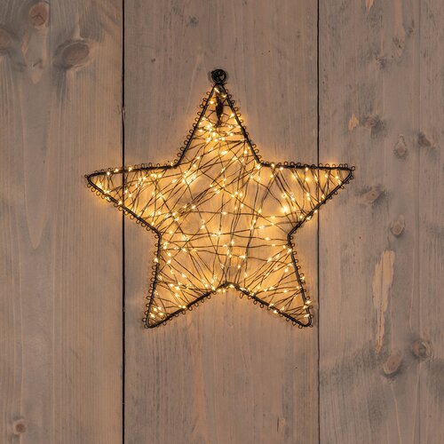 Anna's Collection LED-ster hangend metaal classic warm - 200 lampjes - flashfunctie - B 26 cm - afbeelding 2