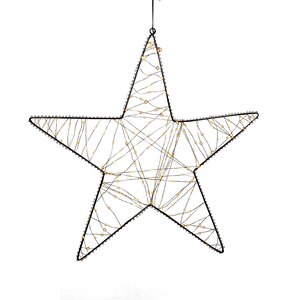 Anna's Collection LED-ster hangend metaal classic warm - 200 lampjes - B 56 cm - afbeelding 1
